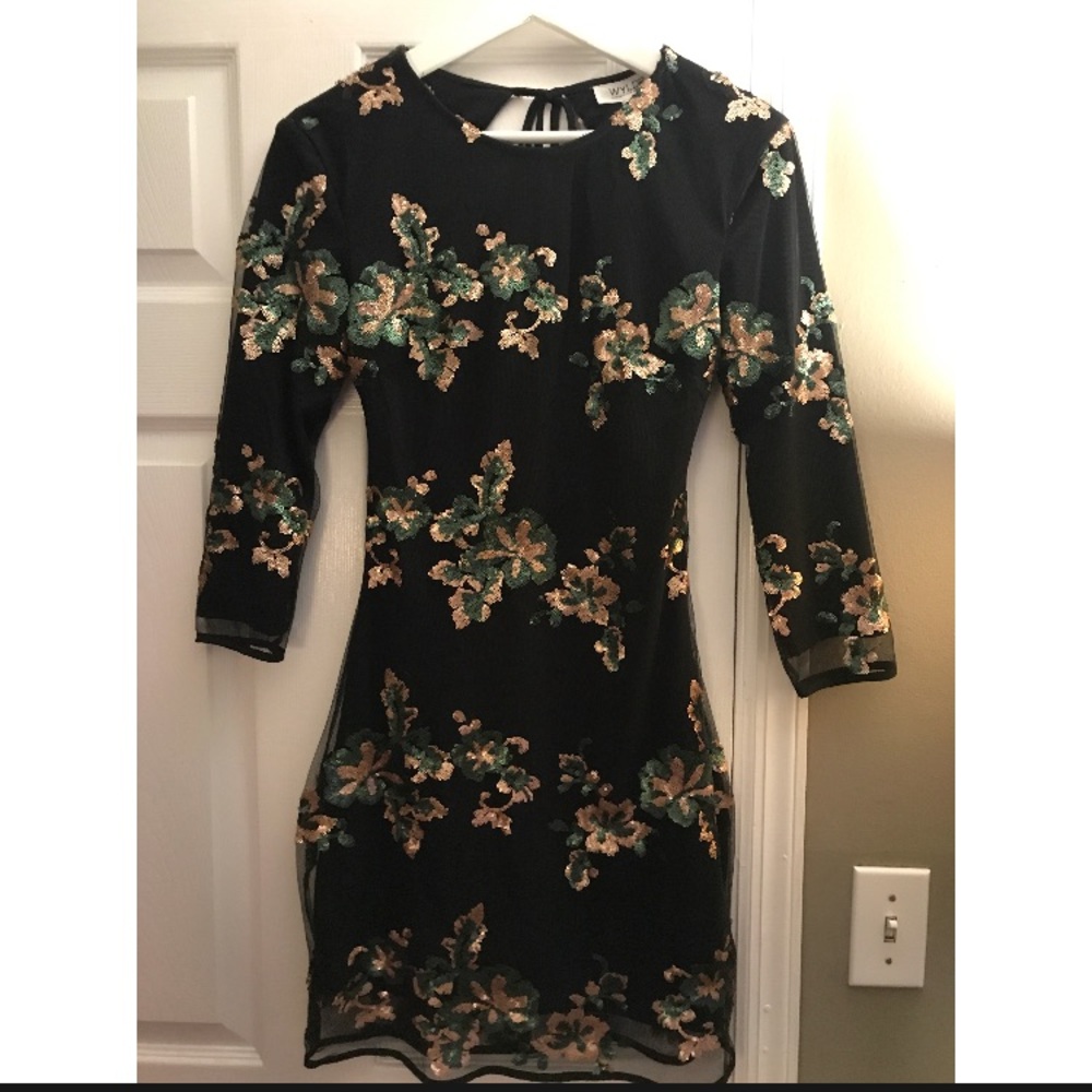 Floral Sequin Party Dress